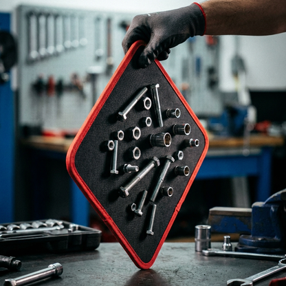 Magnetic tool mat vertical hold test
