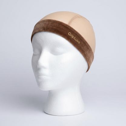 GripLuxe 2-in-1 wig grip cap on a mannequin head