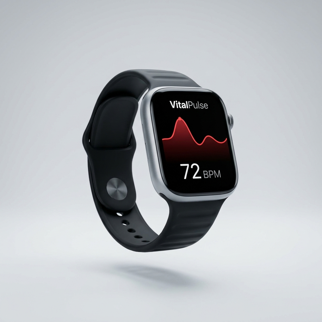VitalPulse Smart Watch branded AMOLED heart-rate display