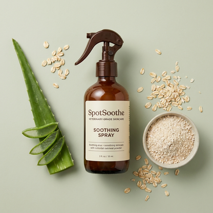 SpotSoothe with natural soothing aloe and oatmeal ingredients