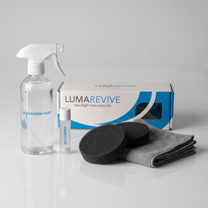 LumaRevive Headlight Restoration Kit - studio close-up of kit components